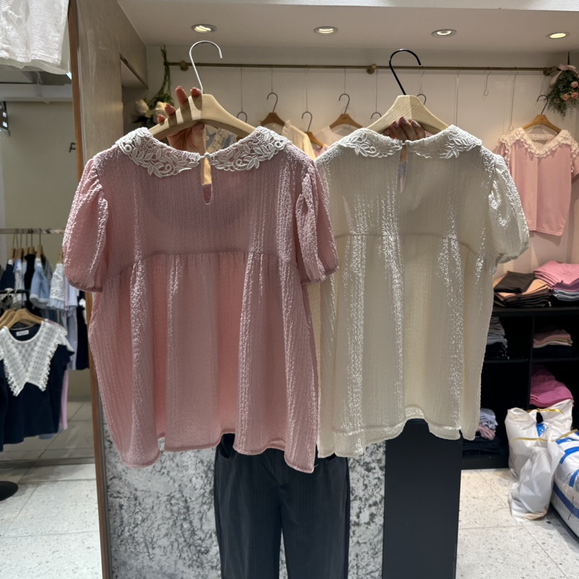 HERO韓國代購女裝新款25春夏人氣時尚熱賣真品推薦襯衫蕾絲衫HERO襯衫/蕾絲衫