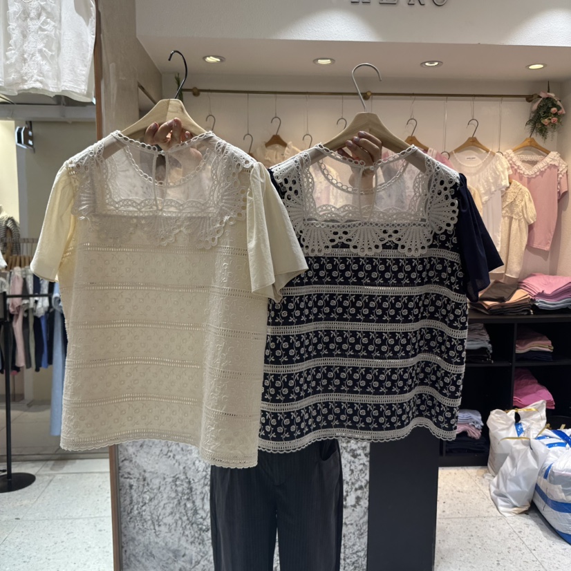 HERO韓國代購女士新品職業25春夏休閑推薦熱賣人氣襯衫蕾絲衫HERO襯衫/蕾絲衫
