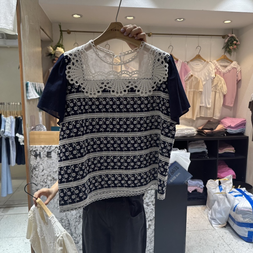 HERO韓國代購女士新品職業25春夏休閑推薦熱賣人氣襯衫蕾絲衫HERO襯衫/蕾絲衫圖色2