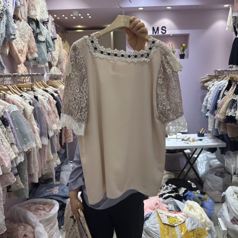 MS東大門實拍女裝新品25春夏職業真品人氣時尚熱賣襯衫蕾絲衫MS襯衫/蕾絲衫