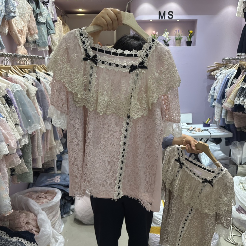 MS東大門實拍女裝新品25春夏職業真品人氣時尚熱賣襯衫蕾絲衫MS襯衫/蕾絲衫