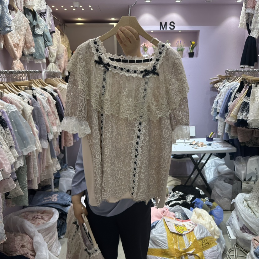 MS東大門實拍女裝新品25春夏職業真品人氣時尚熱賣襯衫蕾絲衫MS襯衫/蕾絲衫圖色2