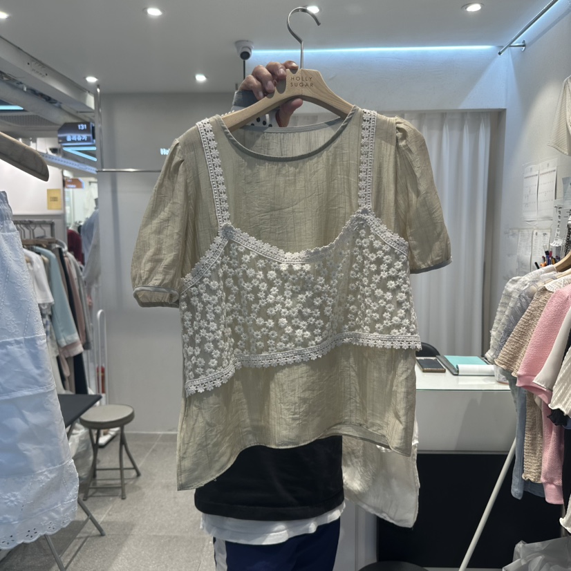 PIT A PAT東大門實拍女士新款時尚人氣職業25春夏襯衫蕾絲衫PIT A PAT襯衫/蕾絲衫