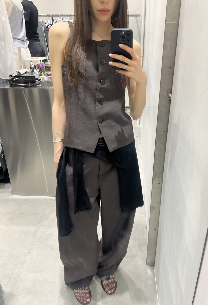 NOVUS韓國㊣直郵東大門代購女裝新款休閑推薦熱賣時尚馬甲亞麻NOVUS馬甲