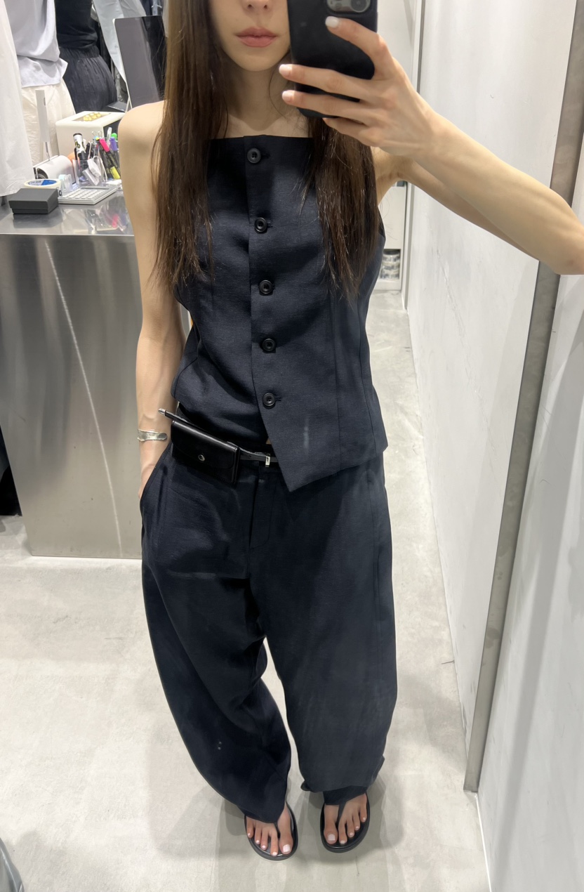 NOVUS韓國㊣直郵東大門代購女裝新款休閑推薦熱賣時尚馬甲亞麻NOVUS馬甲