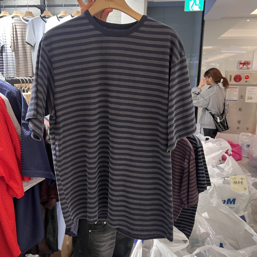 LANE直郵韓國代購㊣女裝新品推薦人氣休閑時尚25春夏T恤男女同款LANET恤圖色3