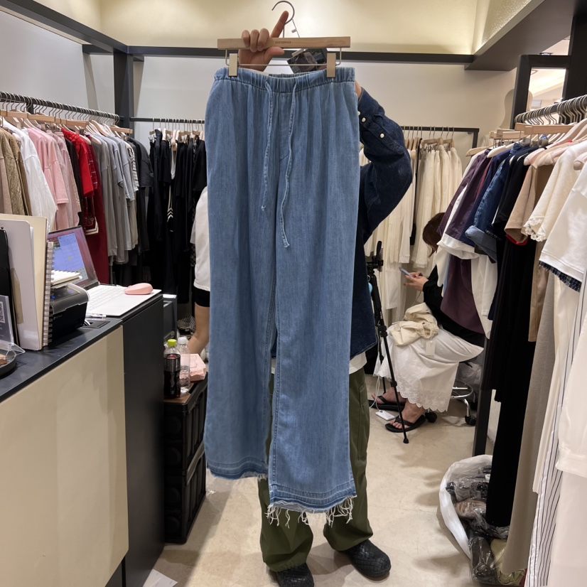 SELF SERVICE直郵韓國代購㊣女裝新款25春夏時尚牛仔褲天絲SELF SERVICE牛仔褲