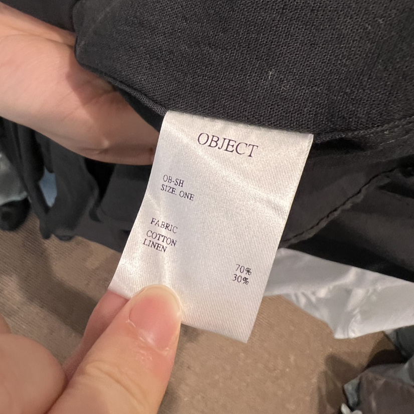 OBJECT韓國直郵㊣女裝新品熱賣推薦時尚休閑襯衫蕾絲衫亞麻OBJECT襯衫/蕾絲衫
