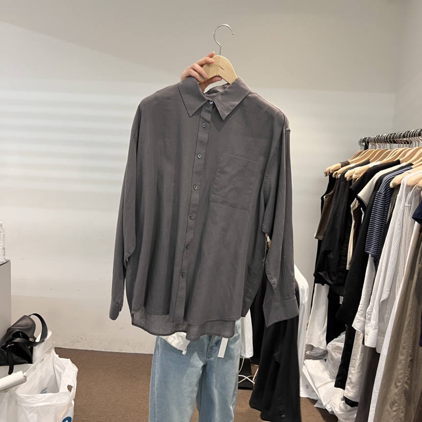 OBJECT韓國直郵㊣女裝新品熱賣推薦時尚休閑襯衫蕾絲衫亞麻OBJECT襯衫/蕾絲衫