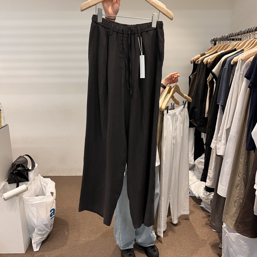 OBJECT韓國直郵㊣女裝新款25春夏熱賣休閑人氣推薦休閑褲亞麻OBJECT休閑褲圖色2