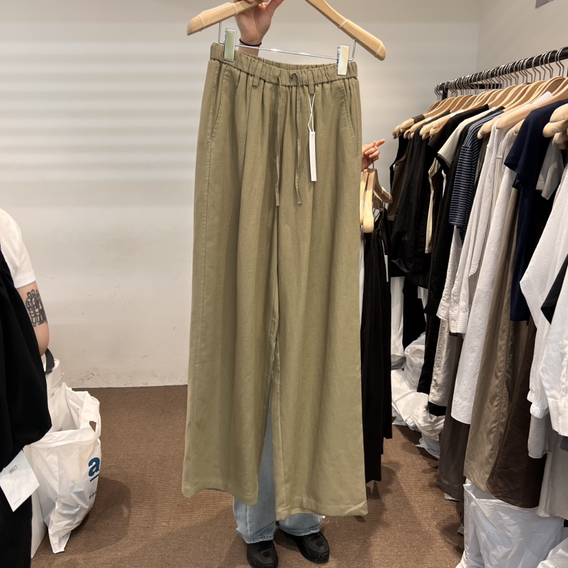 OBJECT韓國直郵㊣女裝新款25春夏熱賣休閑人氣推薦休閑褲亞麻OBJECT休閑褲圖色3
