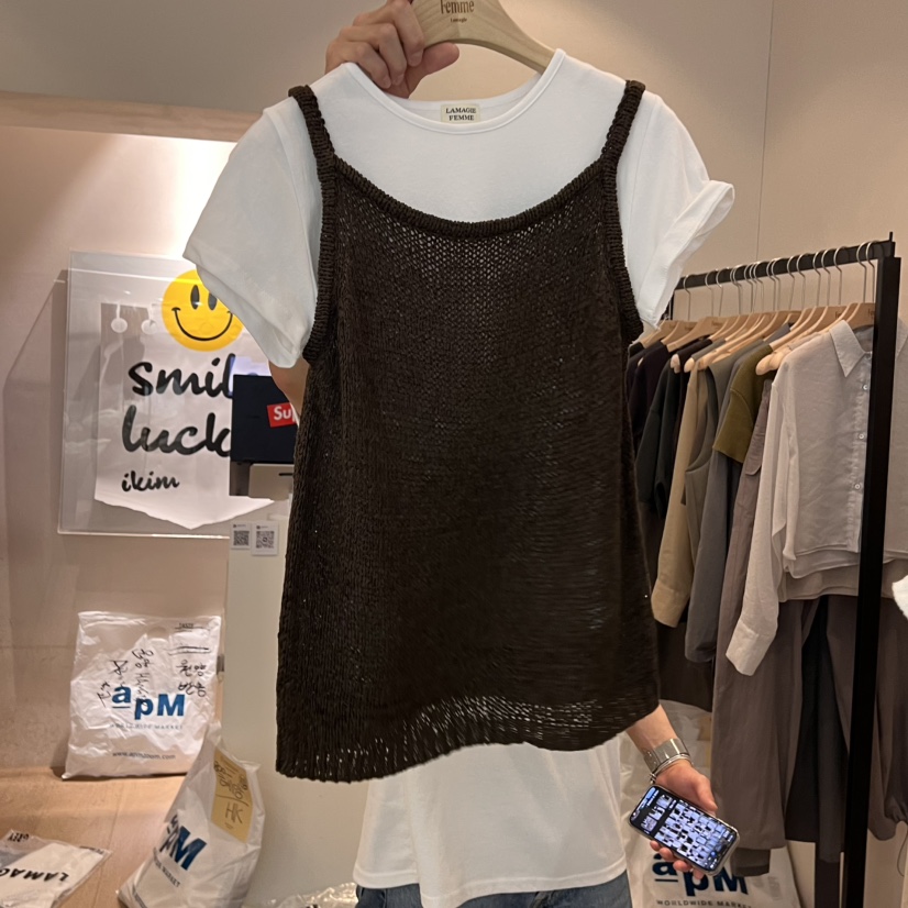 LA MAGIE FEMME直郵韓國代購㊣女裝新品推薦吊帶背心不含內搭Lamagie Femme吊帶/背心圖色2