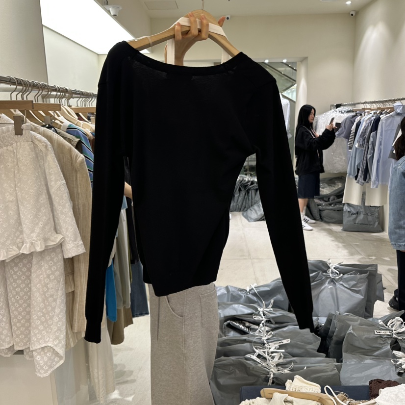 TOMGIRL韓國直郵㊣東大門實拍女裝新品人氣時尚針織衫假兩件TOMGIRL針織衫