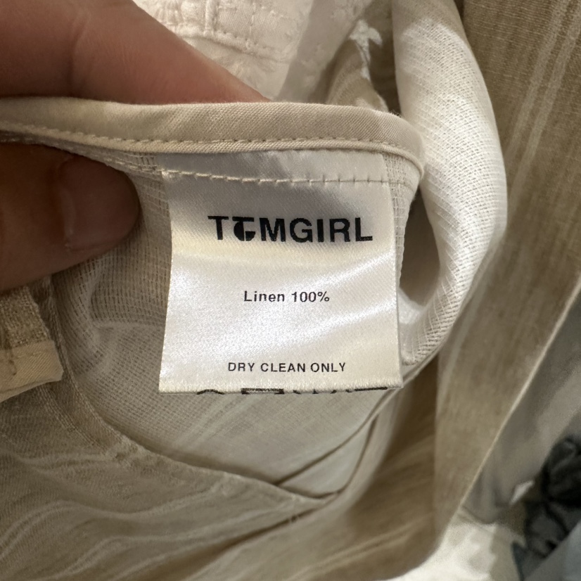 TOMGIRL韓國㊣直郵東大門代購女裝新品人氣時尚夾克亞麻條紋TOMGIRL夾克