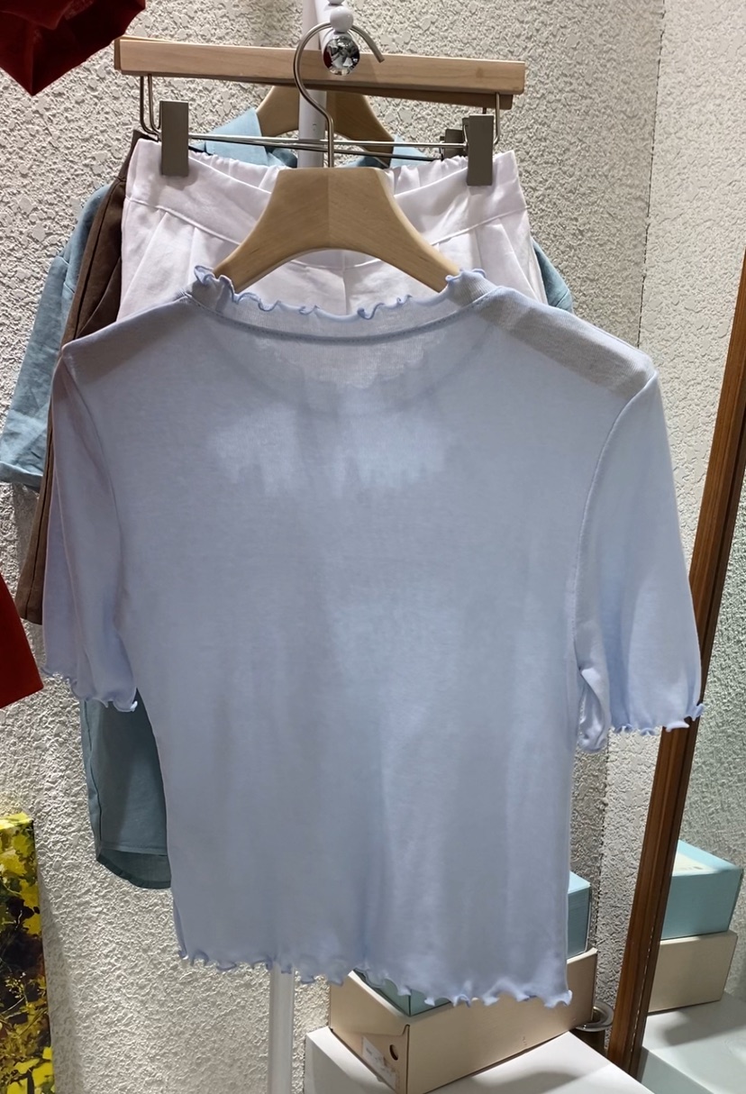 N BROWN直郵韓國代購㊣女裝新款休閑推薦熱賣人氣25春夏T恤天絲N BROWNT恤