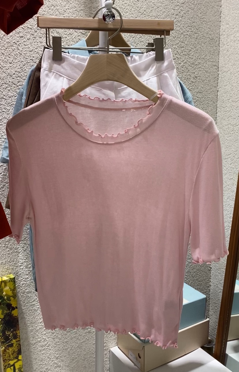 N BROWN直郵韓國代購㊣女裝新款休閑推薦熱賣人氣25春夏T恤天絲N BROWNT恤