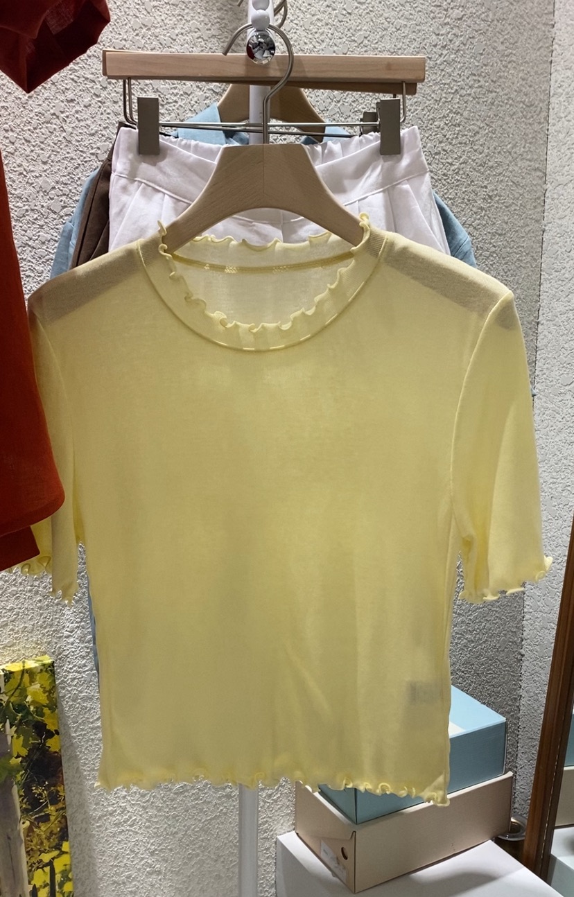N BROWN直郵韓國代購㊣女裝新款休閑推薦熱賣人氣25春夏T恤天絲N BROWNT恤圖色3