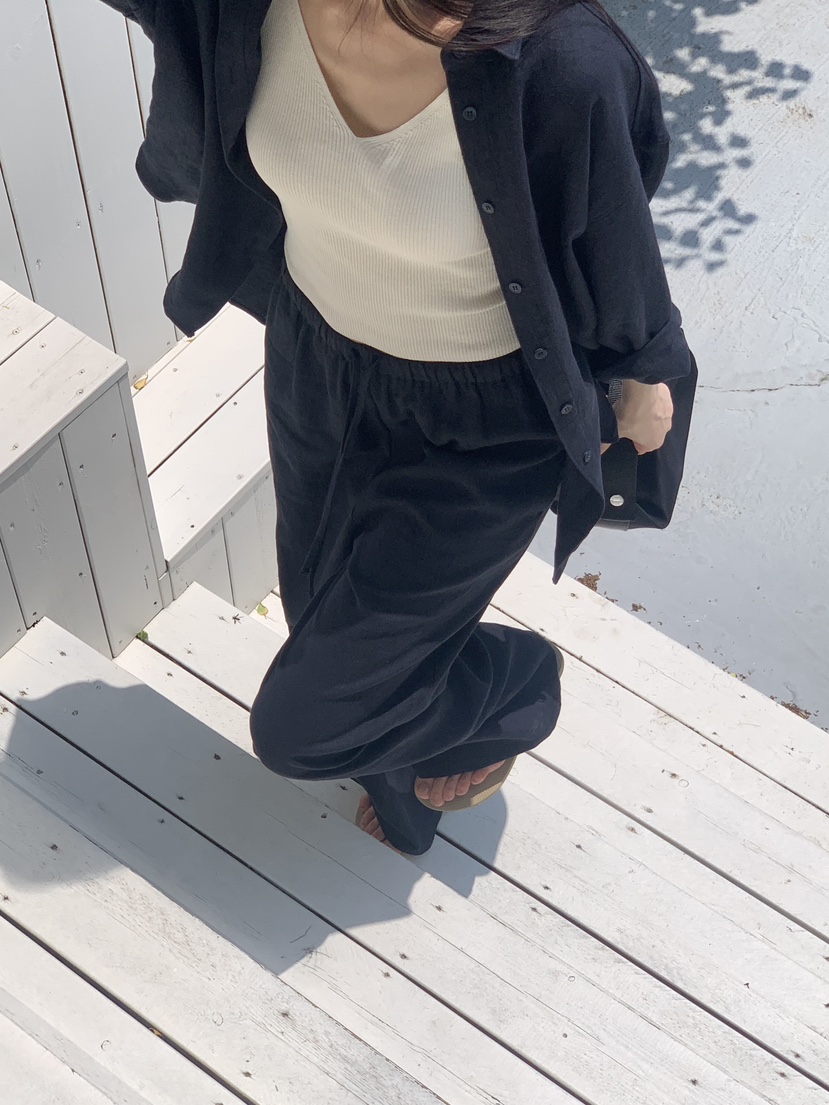 LOGARDEN韓國㊣直郵東大門代購女裝新款休閑推薦休閑褲亞麻布LO GARDEN休閑褲