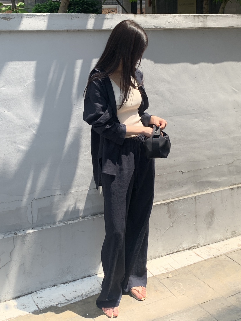 LOGARDEN韓國㊣直郵東大門代購女裝新款休閑推薦休閑褲亞麻布LO GARDEN休閑褲