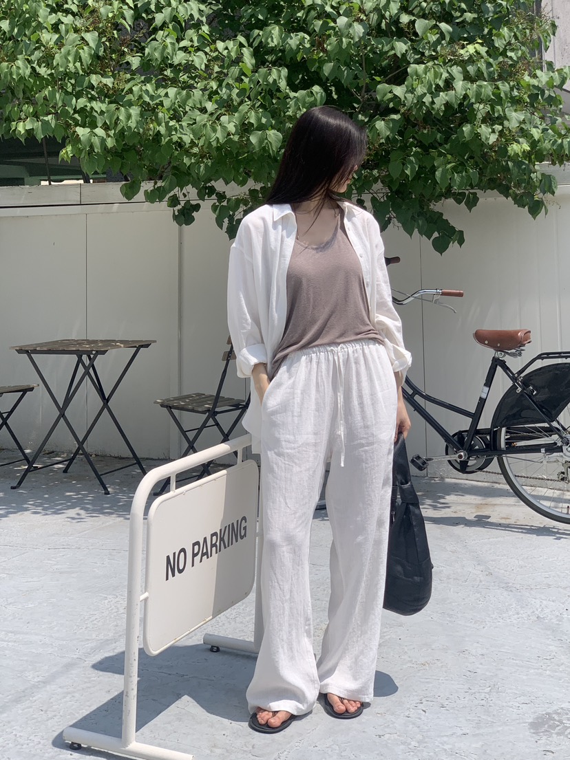 LOGARDEN韓國㊣直郵東大門代購女裝新款休閑推薦休閑褲亞麻布LO GARDEN休閑褲