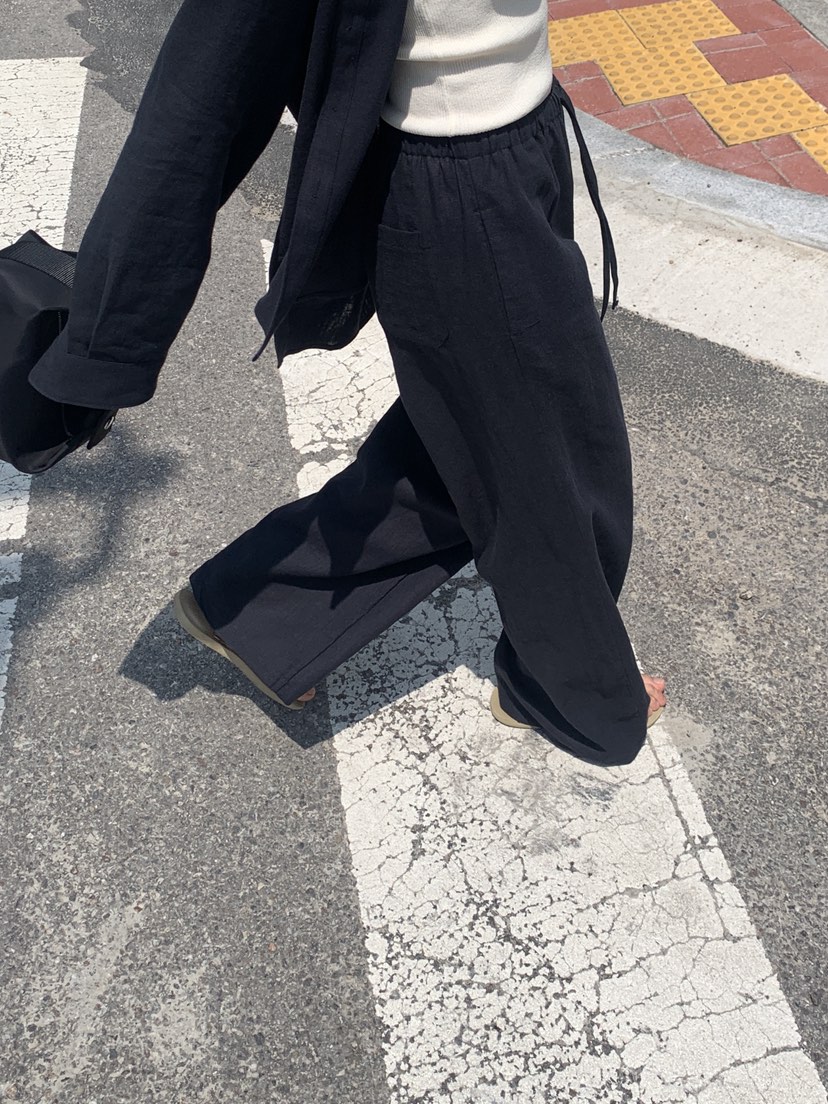 LOGARDEN韓國㊣直郵東大門代購女裝新款休閑推薦休閑褲亞麻布LO GARDEN休閑褲