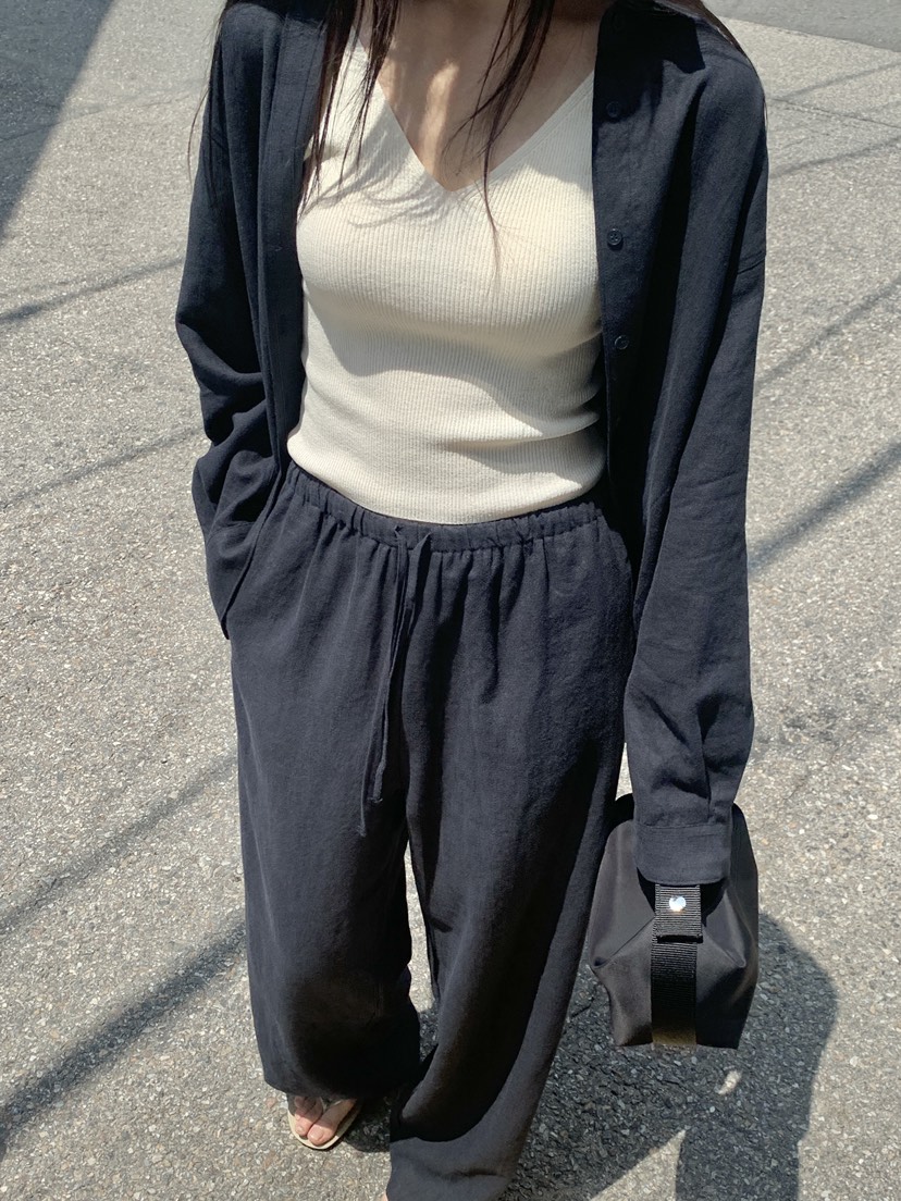 LOGARDEN韓國㊣直郵東大門代購女裝新款休閑推薦休閑褲亞麻布LO GARDEN休閑褲