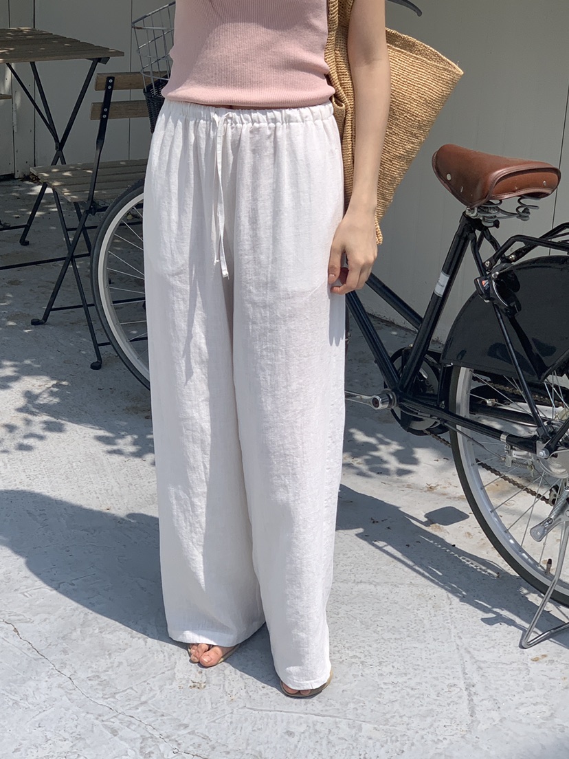 LOGARDEN韓國㊣直郵東大門代購女裝新款休閑推薦休閑褲亞麻布LO GARDEN休閑褲