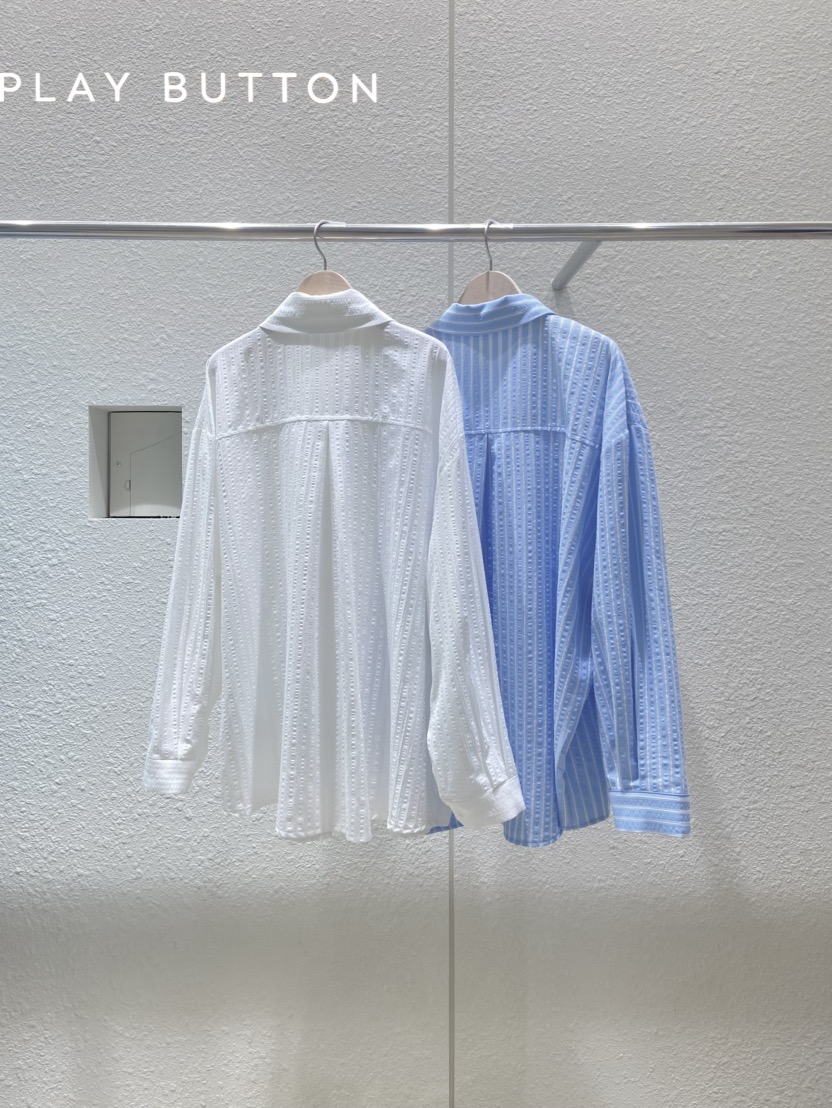 PLAYBUTTON-P韓國直郵㊣女裝新品休閑25春夏時尚襯衫蕾絲衫PLAYBUTTON襯衫/蕾絲衫