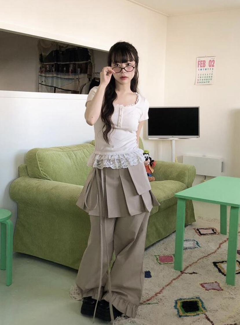 I I韓國㊣直郵東大門代購女裝新品熱賣休閑25春夏人氣裙褲ITSSONG裙褲