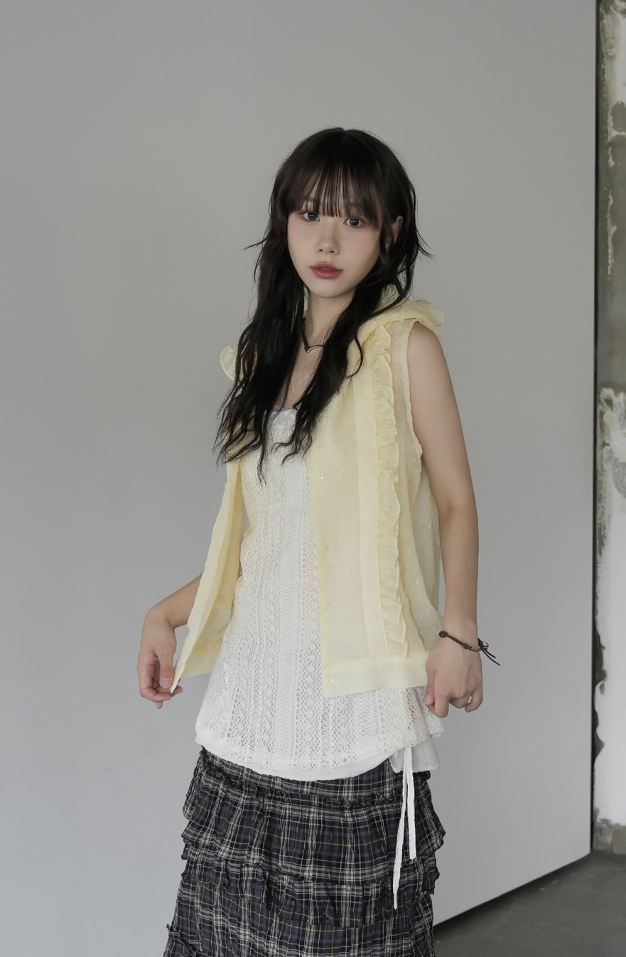 I I直郵韓國代購㊣女裝新品熱賣25春夏推薦時尚人氣馬甲連帽ITSSONG馬甲