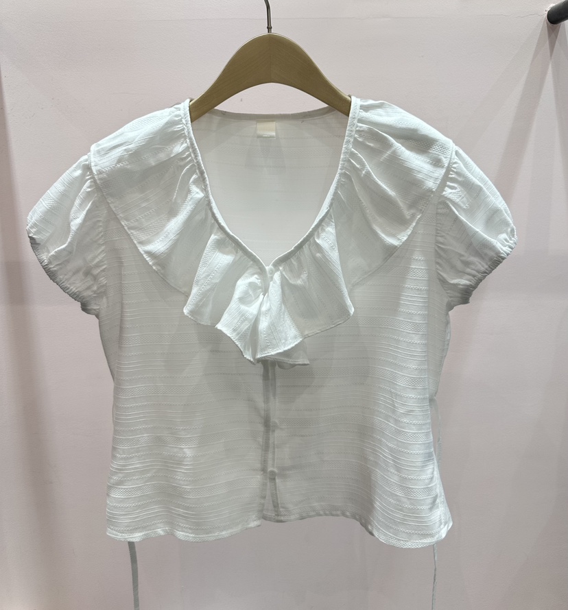 I I韓國直郵㊣女裝新款休閑熱賣時尚推薦25春夏襯衫蕾絲衫ITSSONG襯衫/蕾絲衫圖色2
