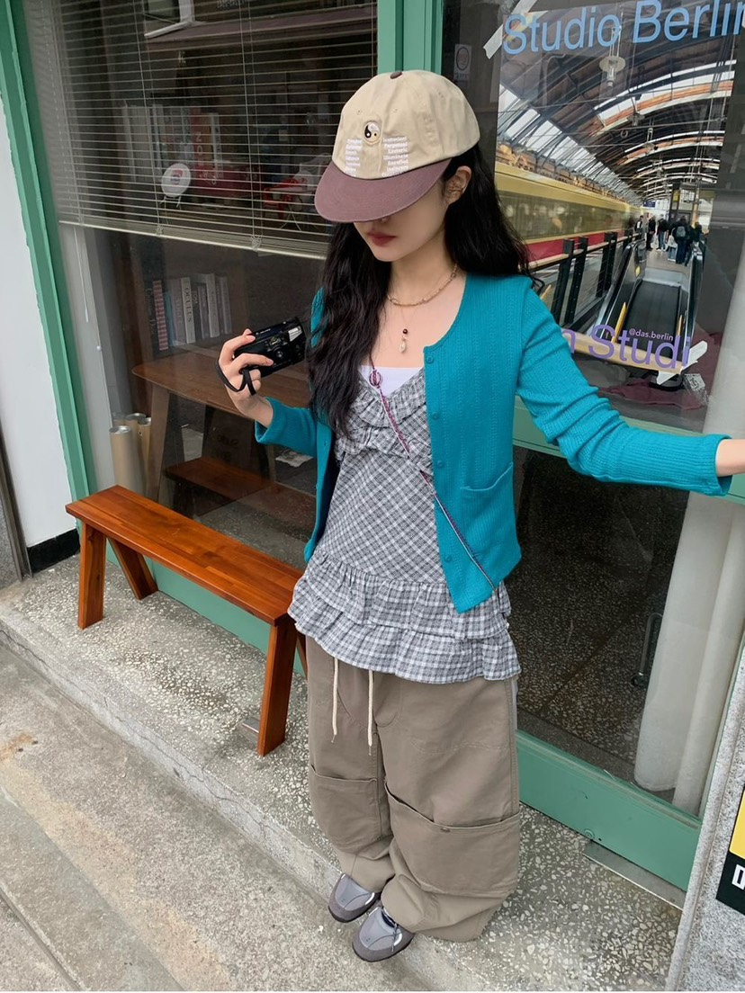 I I直郵韓國代購㊣女裝新品時尚推薦熱賣休閑25春夏針織衫開衫ITSSONG針織衫