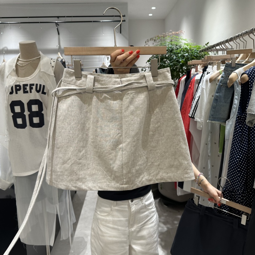 AYCE韓國直郵㊣女裝新款人氣時尚休閑熱賣推薦裙褲含腰繩亞麻101SHOWROOM/AYCE裙褲
