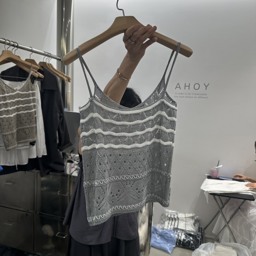 AHOY直郵韓國代購㊣女裝新品25春夏時尚推薦人氣熱賣吊帶背心AHOY吊帶/背心