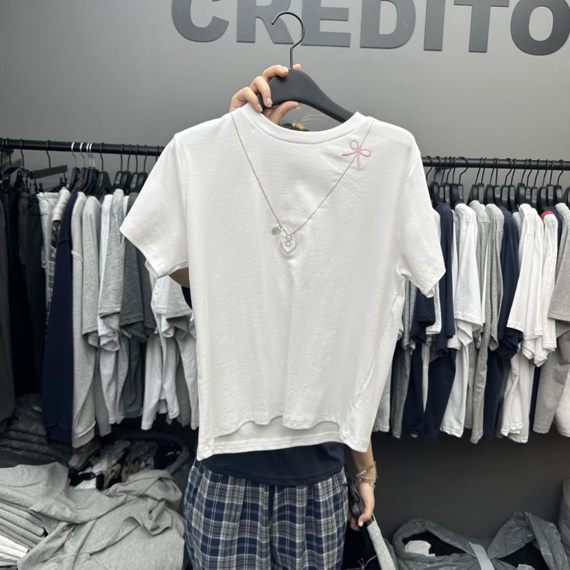CREDITO直郵韓國代購㊣女裝新款時尚熱賣推薦休閑人氣25春夏T恤CREDITOT恤