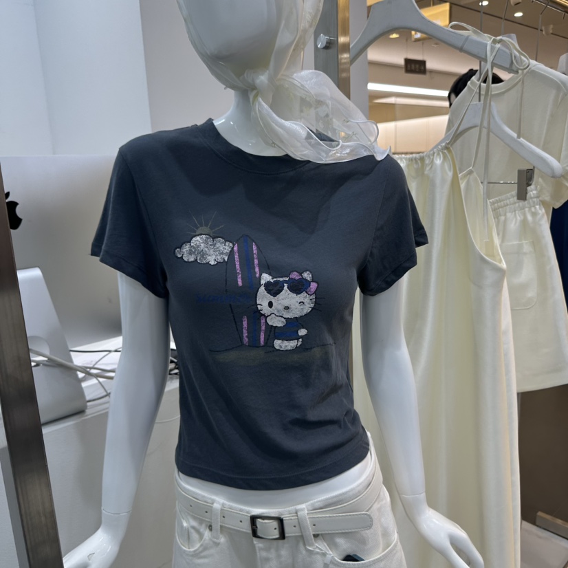 VISUAL SPACE韓國直郵㊣東大門實拍女裝新品25春夏休閑T恤VISUAL SPACET恤圖色2
