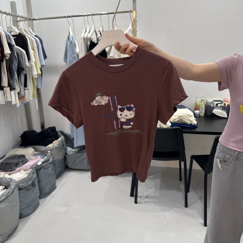 VISUAL SPACE韓國直郵㊣東大門實拍女裝新品25春夏休閑T恤VISUAL SPACET恤圖色3