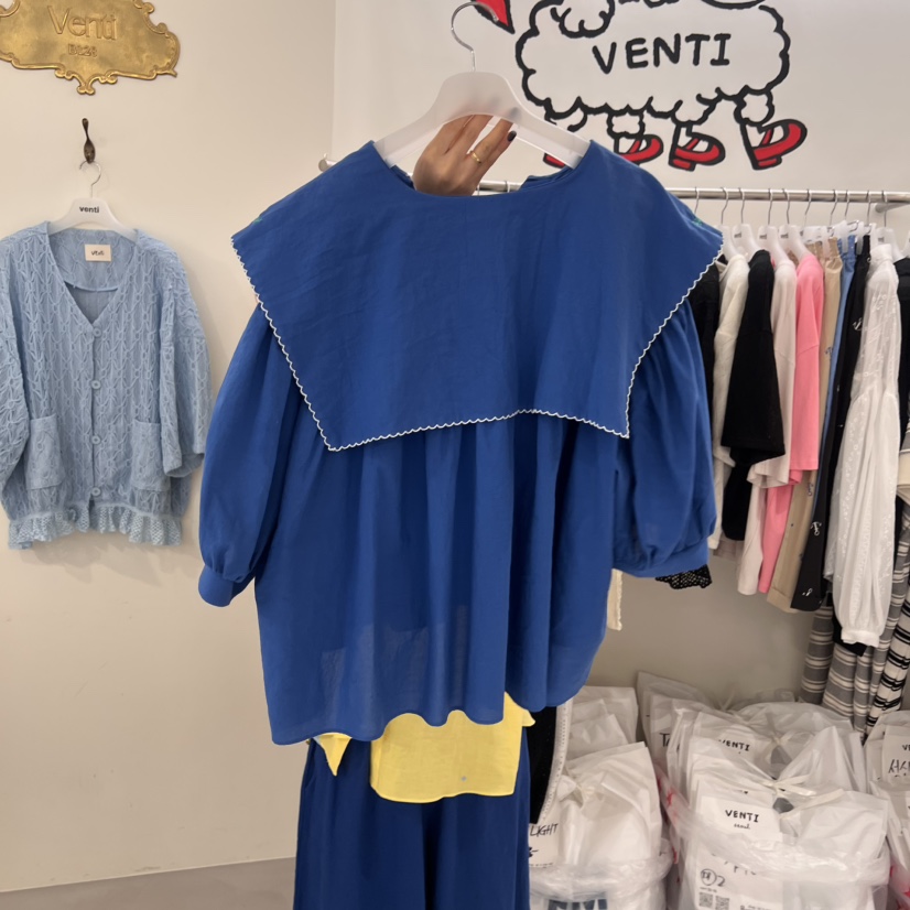 VENTI韓國直郵㊣東大門實拍女裝新品休閑推薦時尚襯衫蕾絲衫VENTI襯衫/蕾絲衫