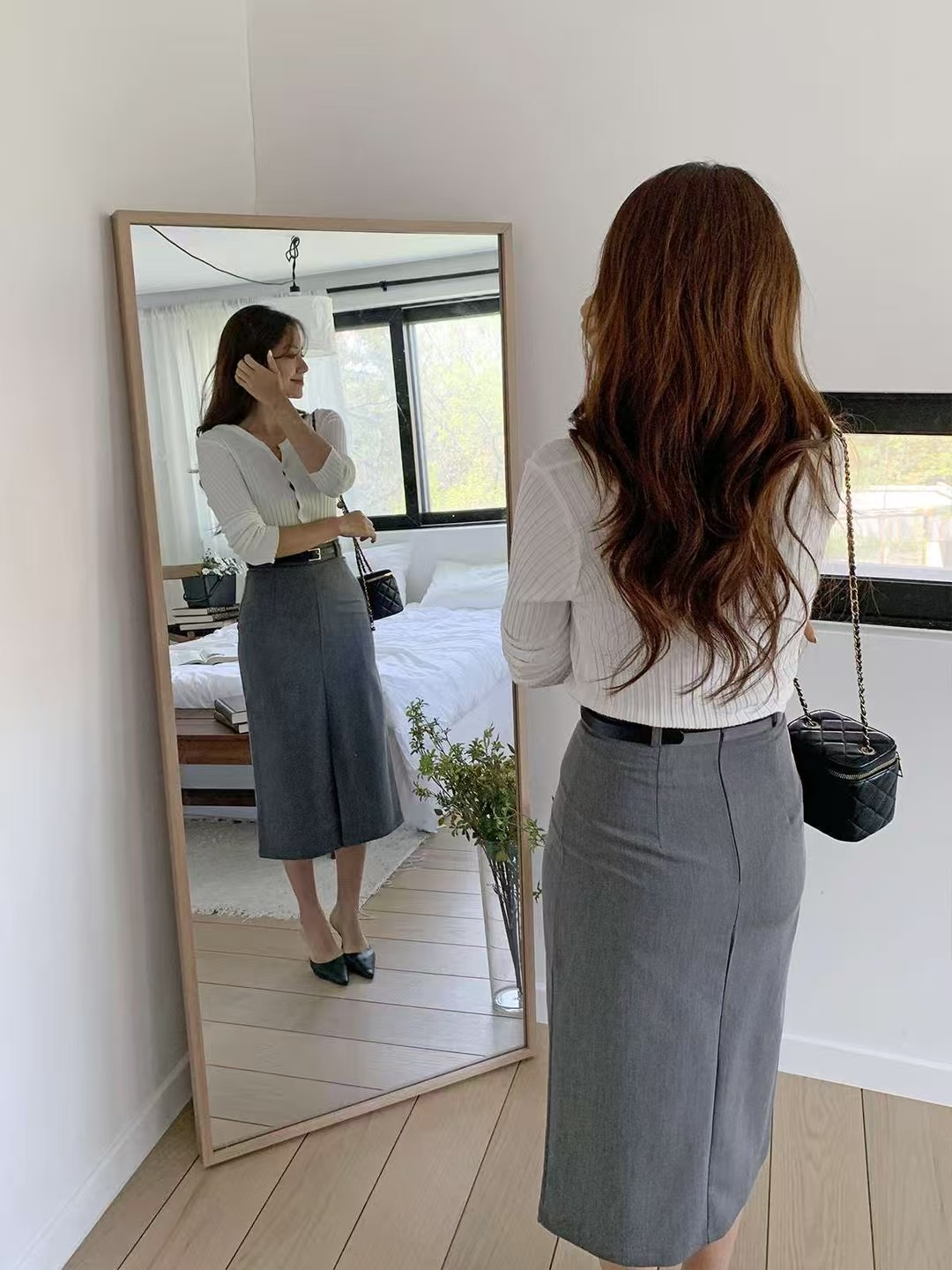 아카시아-T韓國直郵㊣女裝新品25春夏休閑半身裙中短裙含腰帶acacia半身裙/中短裙