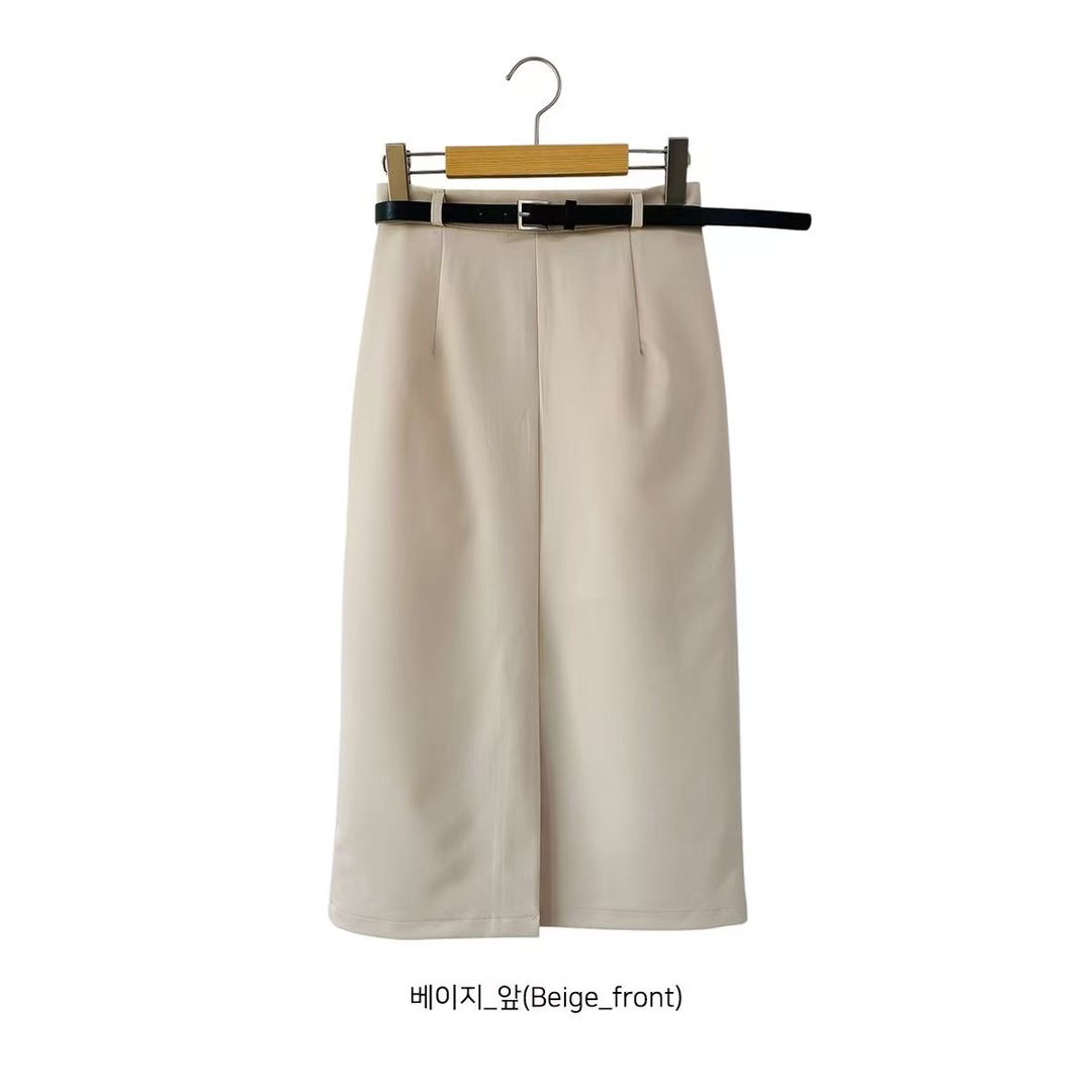 아카시아-T韓國直郵㊣女裝新品25春夏休閑半身裙中短裙含腰帶acacia半身裙/中短裙圖色2