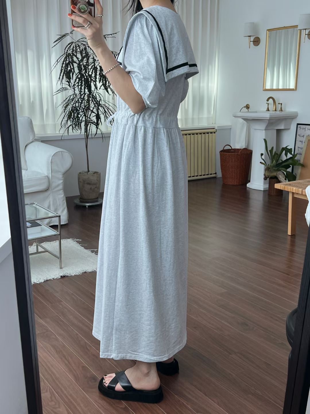끌 벅지東大門實拍女士新款職業25春夏人氣推薦休閑連衣裙Pull Buck連衣裙