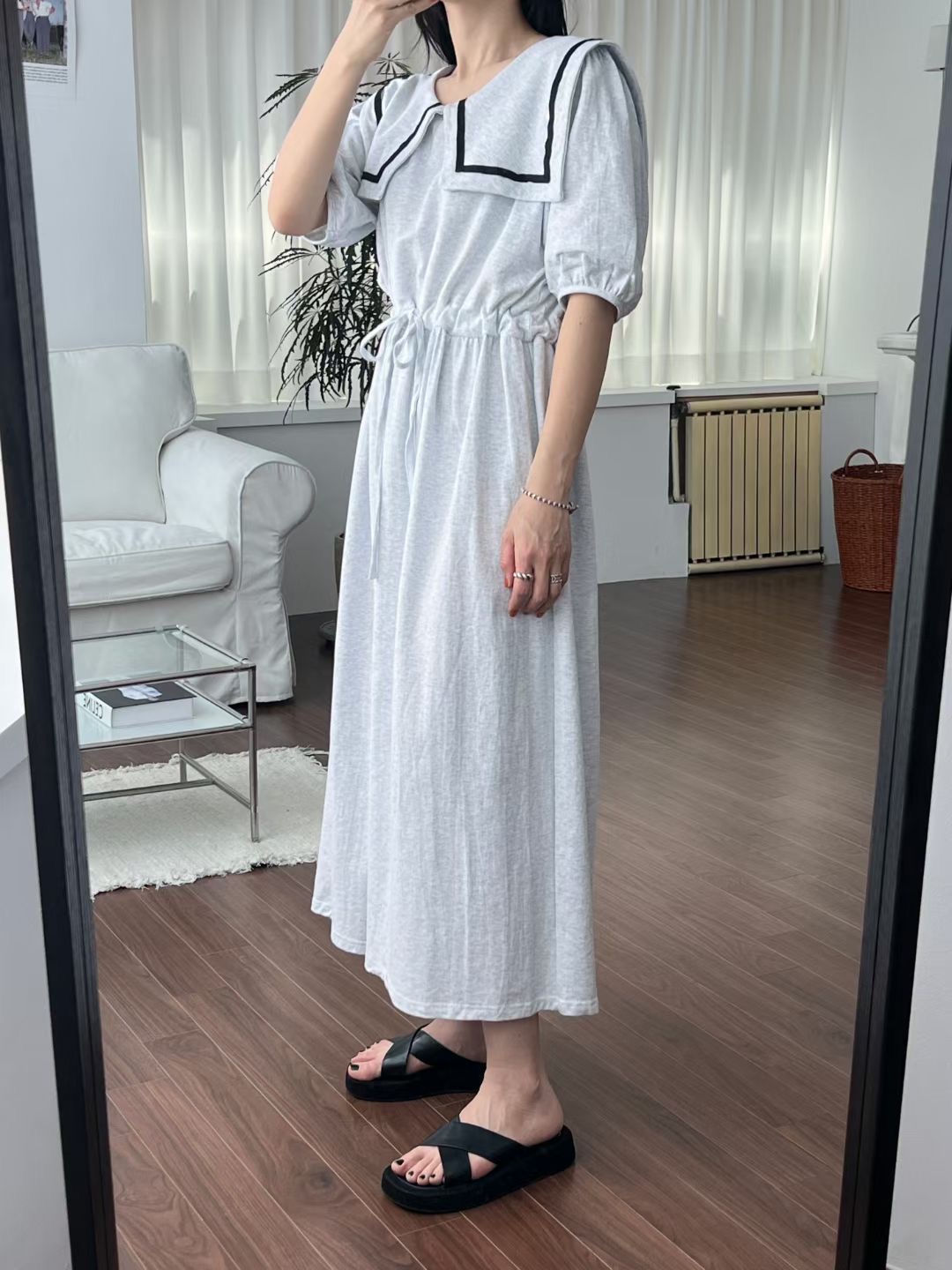끌 벅지東大門實拍女士新款職業25春夏人氣推薦休閑連衣裙Pull Buck連衣裙