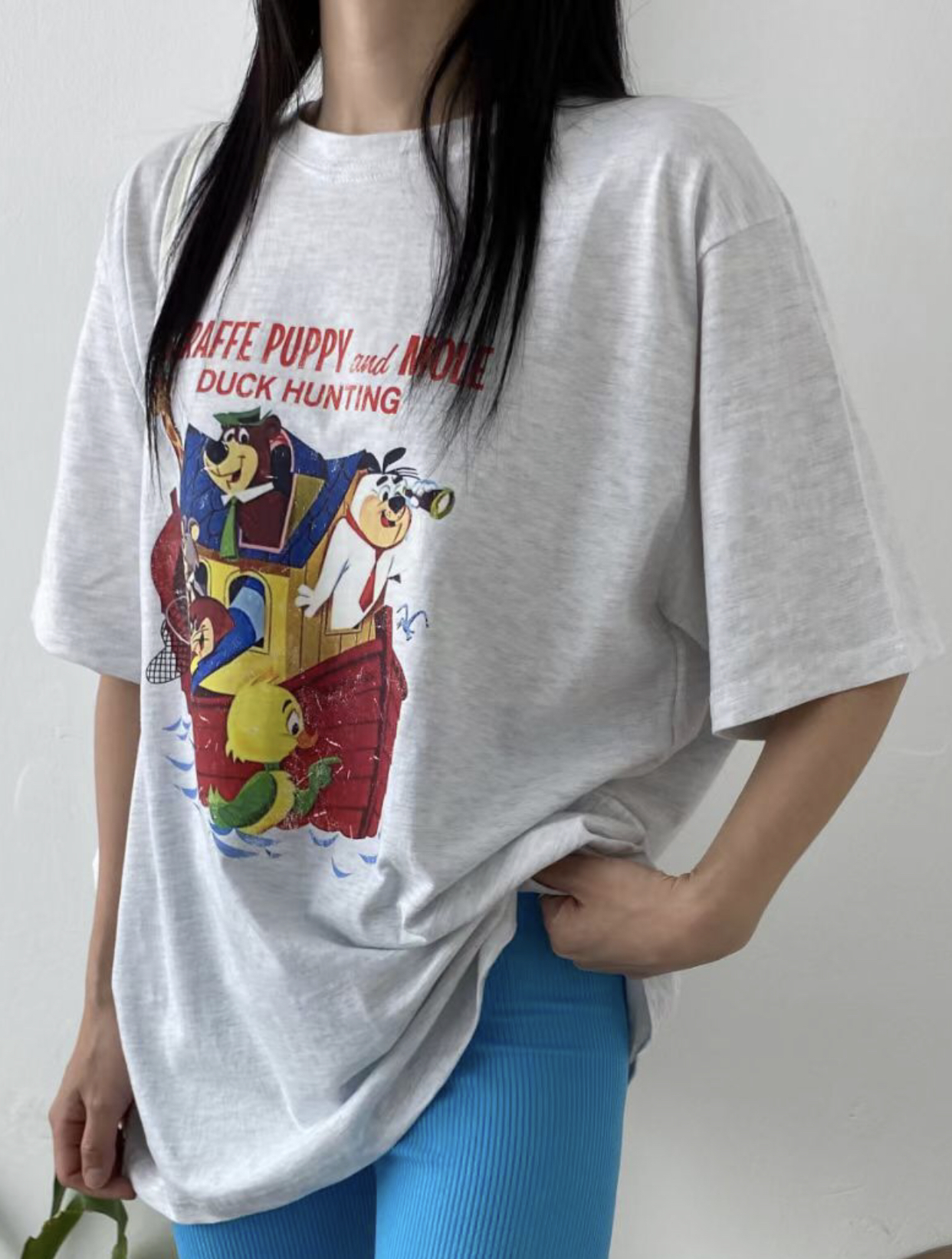 끌 벅지東大門直郵女士新款真品時尚職業推薦休閑熱賣人氣T恤Pull BuckT恤圖色2