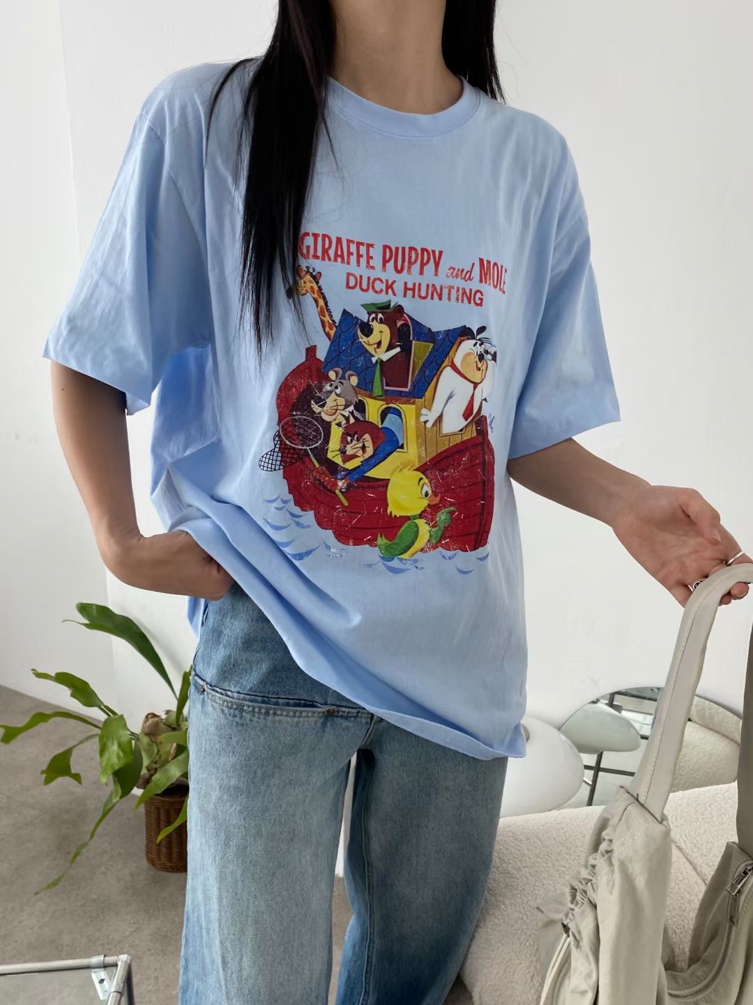 끌 벅지東大門直郵女士新款真品時尚職業推薦休閑熱賣人氣T恤Pull BuckT恤圖色3