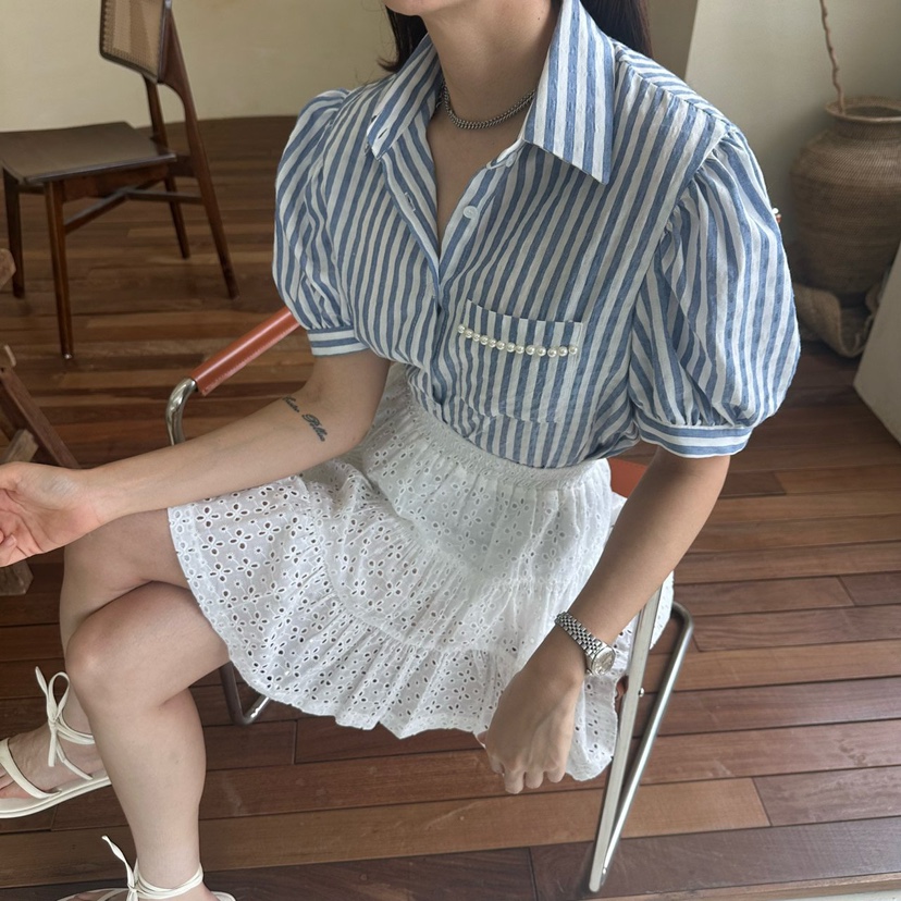 SOUIT韓國直郵㊣東大門實拍女裝新品休閑熱賣人氣襯衫蕾絲衫SOUIT by mabel-L襯衫/蕾絲衫