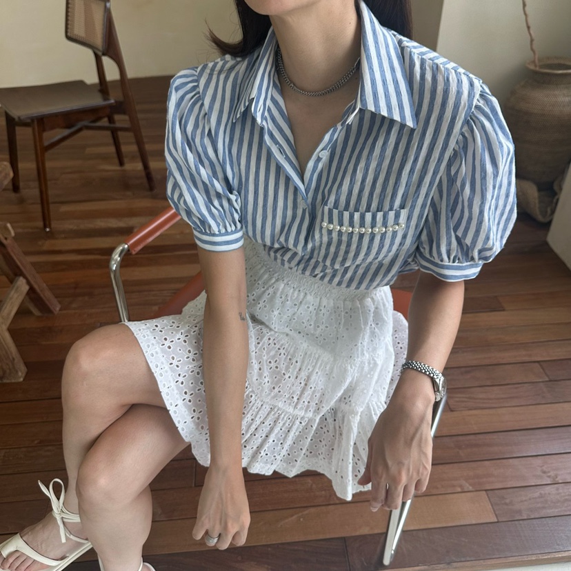 SOUIT韓國直郵㊣東大門實拍女裝新品休閑熱賣人氣襯衫蕾絲衫SOUIT by mabel-L襯衫/蕾絲衫
