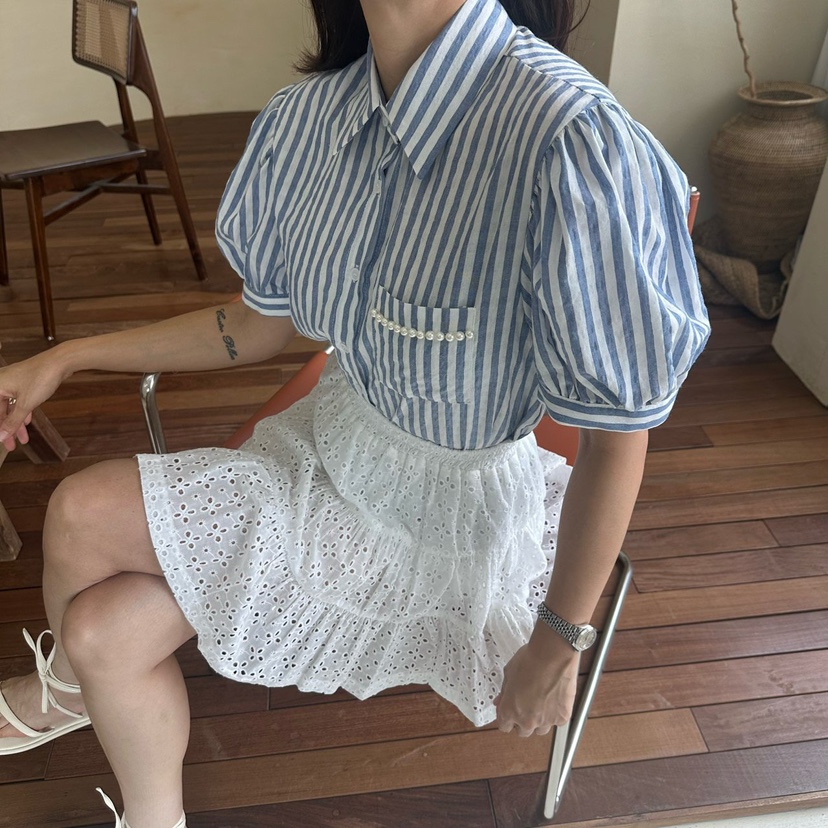 SOUIT韓國直郵㊣東大門實拍女裝新品休閑熱賣人氣襯衫蕾絲衫SOUIT by mabel-L襯衫/蕾絲衫