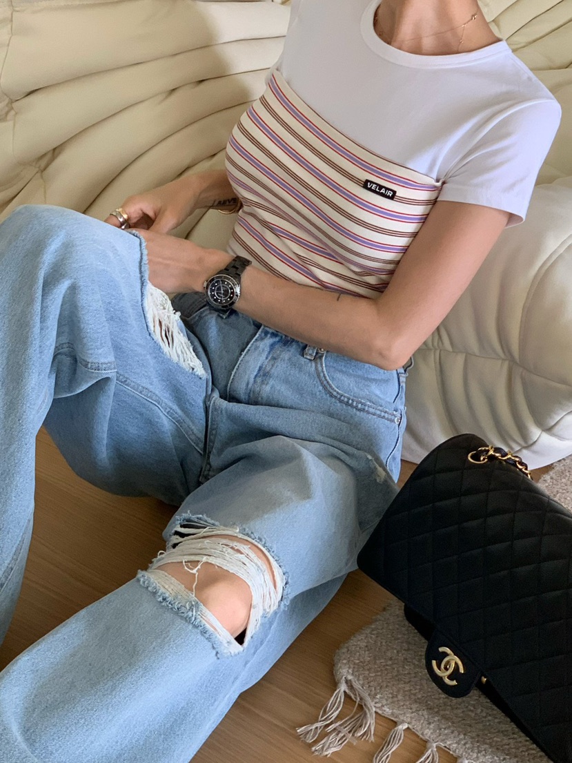 REVE CITE-L直郵韓國代購㊣女裝新品人氣時尚25春夏牛仔褲REVE CITE牛仔褲