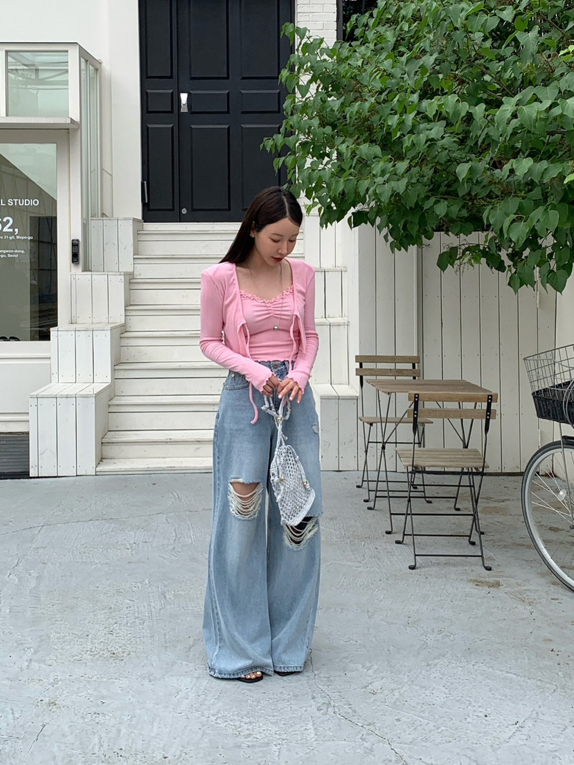 REVE CITE-L直郵韓國代購㊣女裝新品人氣時尚25春夏牛仔褲REVE CITE牛仔褲