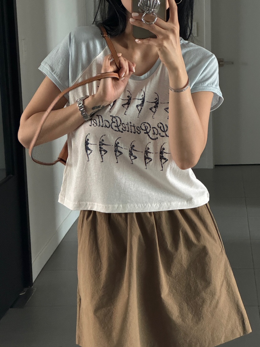 LA_TERRE韓國直郵㊣女裝新款熱賣推薦25春夏時尚人氣T恤絲綢LA_TERRET恤